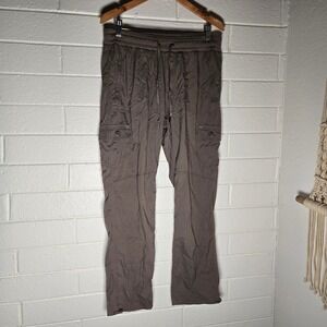 LL Bean Cargo Pants Large Brown Ripstop Hiking Utility Jogger Trail Outdoors